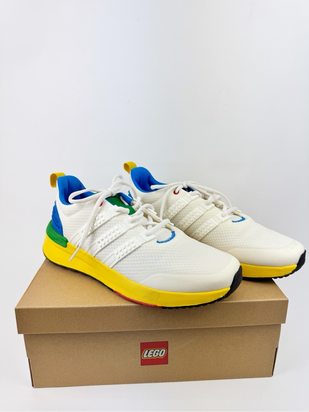 LEGO x adidas Racer TR21 sneakers White Yellow Blue Green and Red GW3680